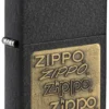 Black Crackle® Altın zippo Logosu