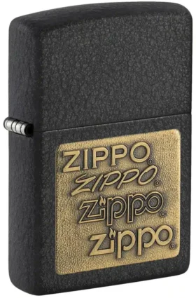 Black Crackle® Altın zippo Logosu