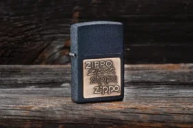 Black Crackle® Altın zippo Logosu