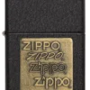 Black Crackle® Altın zippo Logosu