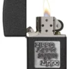 Black Crackle® Gümüş zippo Logosu