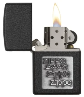 Black Crackle® Gümüş zippo Logosu