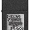 Black Crackle® Gümüş zippo Logosu