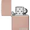 Classic Parlak Cilalı Gül Altın Zippo Logosu