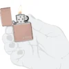 Classic Parlak Cilalı Gül Altın Zippo Logosu