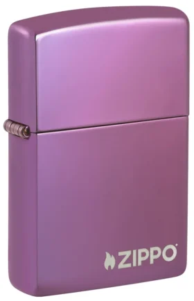 Classic Parlak Mor Zippo Logosu