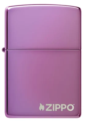 Classic Parlak Mor Zippo Logosu