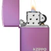 Classic Parlak Mor Zippo Logosu