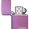 Classic Parlak Mor Zippo Logosu