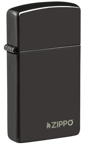Slim® Parlak Siyah zippo Logolu