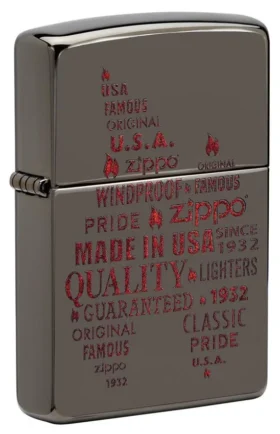 Tipografik zippo alev sanatı tasarımı
