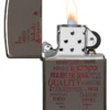 Tipografik zippo alev sanatı tasarımı